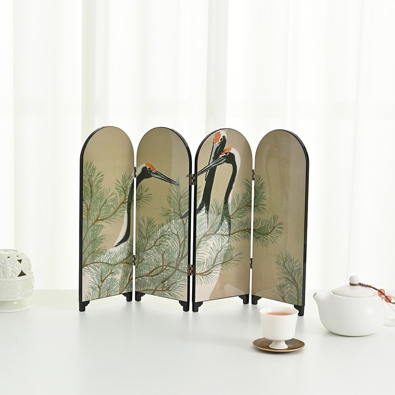 漆器双面屏风桌面摆件拱形客厅装饰玄关创意摆件高级感小众礼盒装