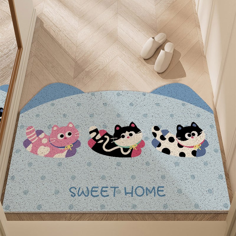 入户门丝圈地垫卡通门口防滑脚垫进门家用蹭土地毯玄关门垫可裁剪