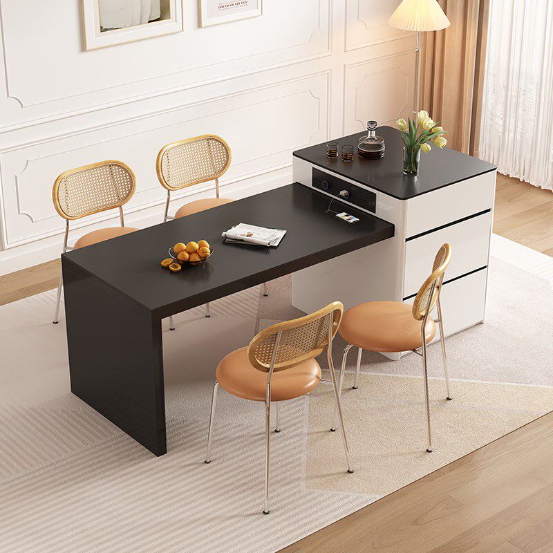 帕沙曼 岛台餐桌一体开放式厨房奶油风中岛台多功能法式岩板导台