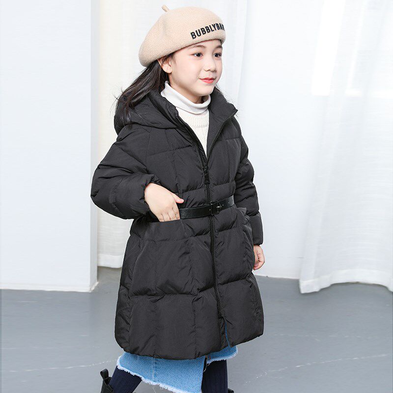 女童羽绒服中长款加厚冬季新款修身中大儿童羽绒服外套22160