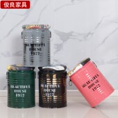 油漆桶凳子商用复古油桶凳酒吧矮凳家用工业风储物凳收纳凳铁桶凳