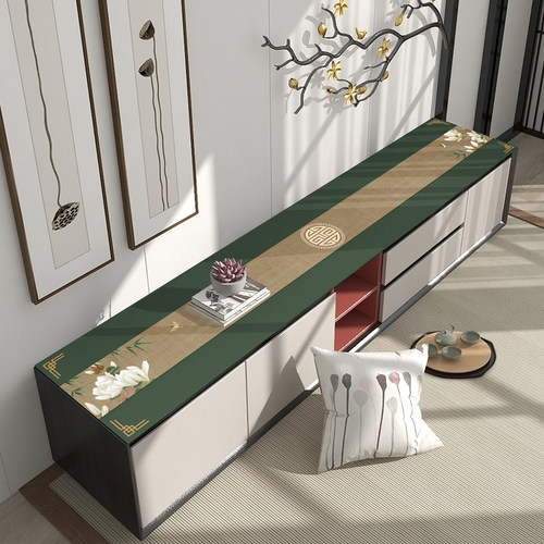 新中式电视机柜桌布中国风玄关柜酒柜桌垫防水防油鞋柜台面垫子