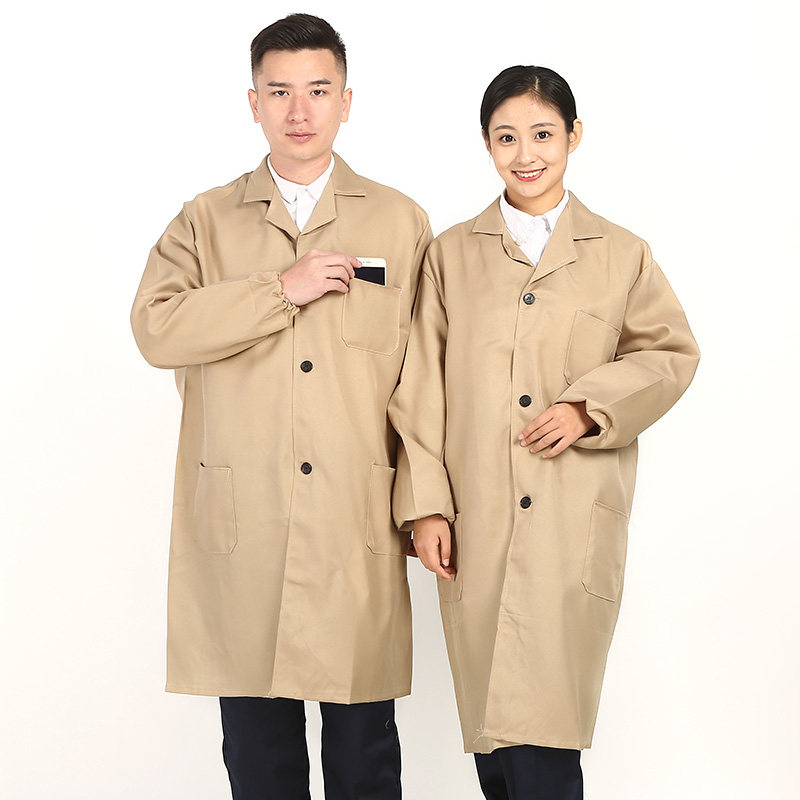 工作服男长大褂防尘劳保服耐磨劳动罩衣定制搬运工夏季蓝大褂长款