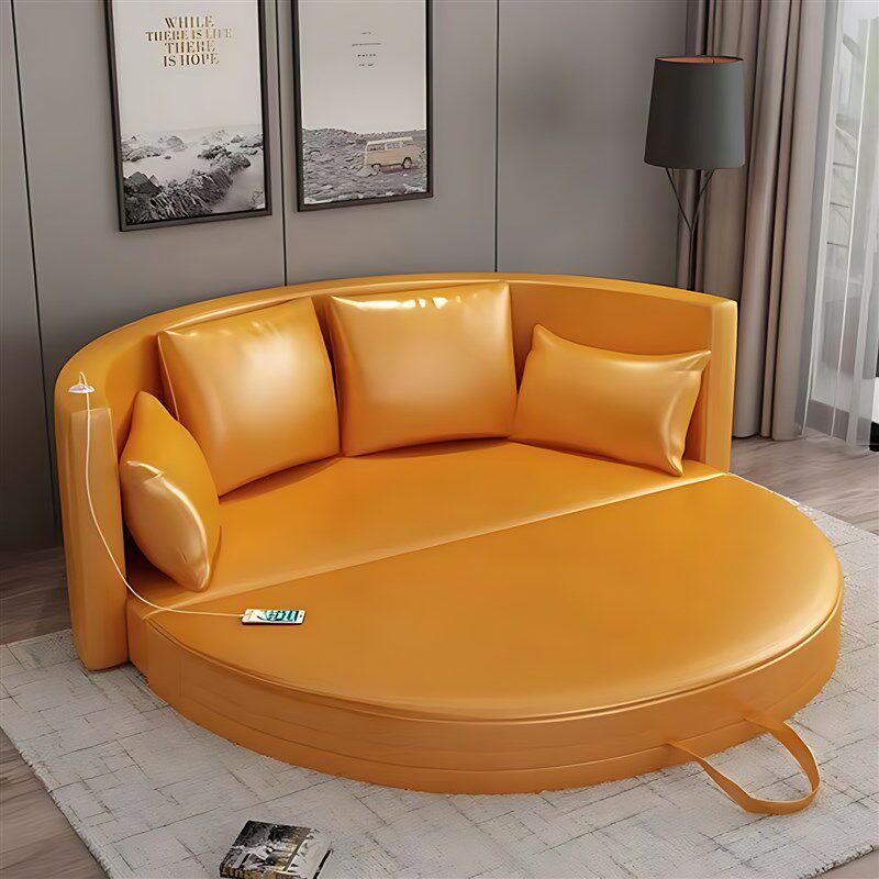 免洗科技布沙发床可折叠半圆型双人坐卧两用小户型客厅多功能沙发