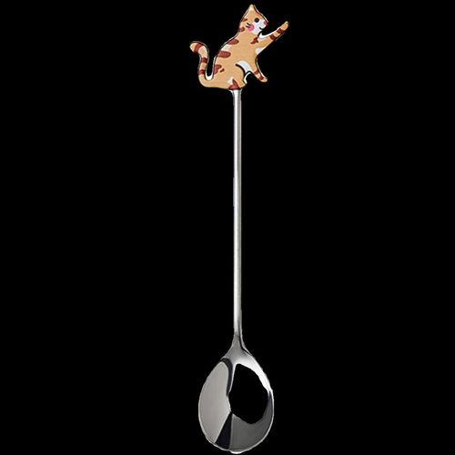 304不锈钢创意可爱卡通猫咪小勺子高颜值甜品咖啡奶茶搅拌勺汤匙