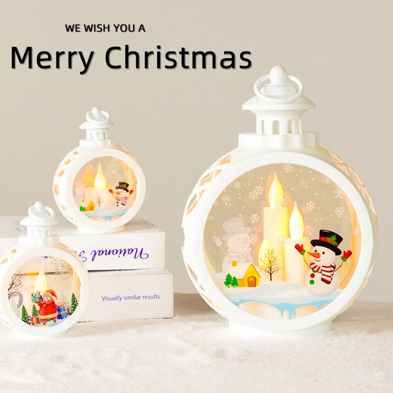 圣诞节能led小夜灯床头氛围灯雪人迷你桌面摆件提灯场景布置装扮