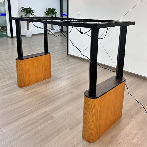 电动升降桌 四电机办公老板桌茶台会议桌可定制实木护腿颜色定制