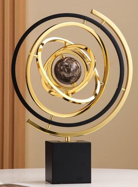 轻奢摆件客厅酒柜玄关领导办公室桌面家居装饰品创意地球仪科技感