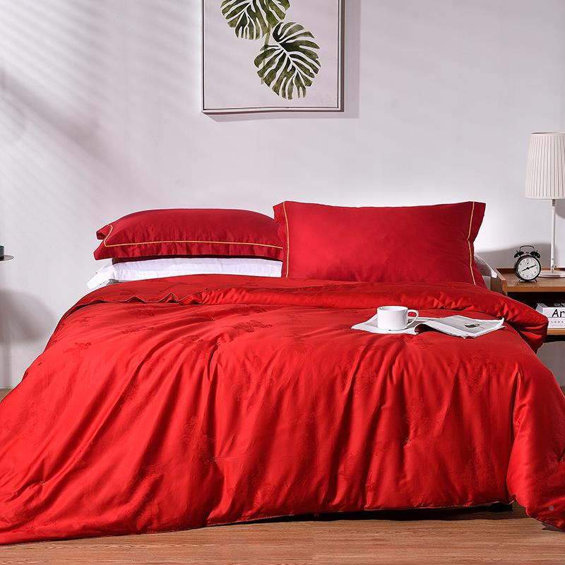 真丝被婚纱真丝婆婚礼嫁红被婚妆纱被婚纱手工真被JQX丝棉婆被芯