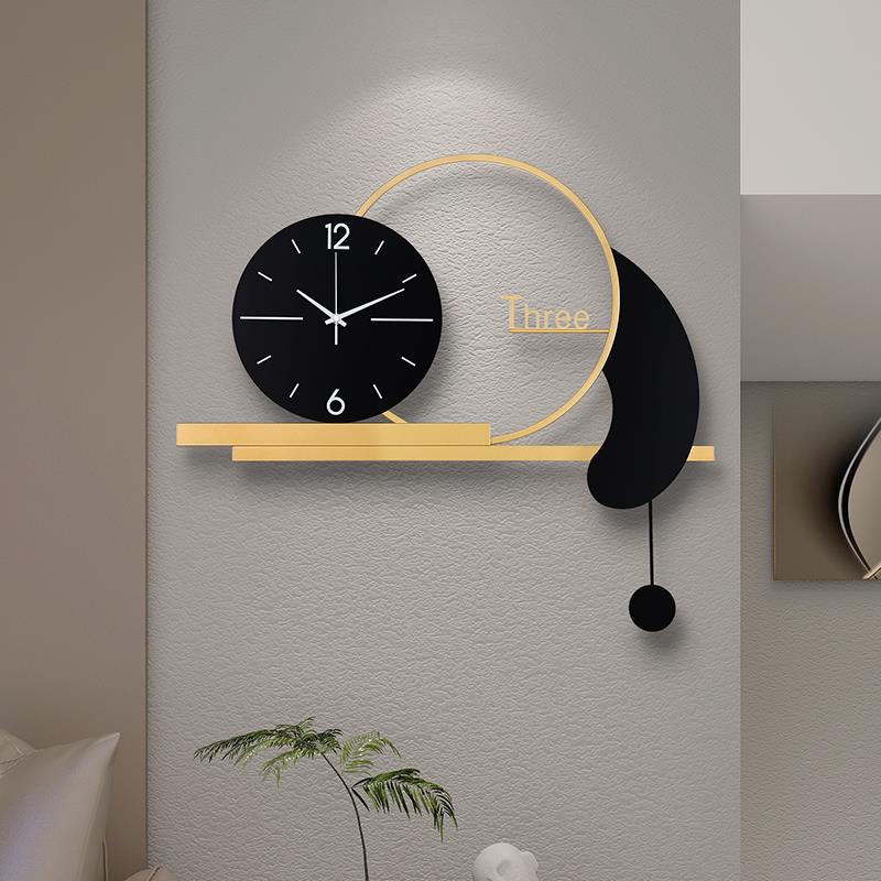 挂钟钟客气厅2024新款时尚家用表创意简时约现WY0855代大挂墙装饰