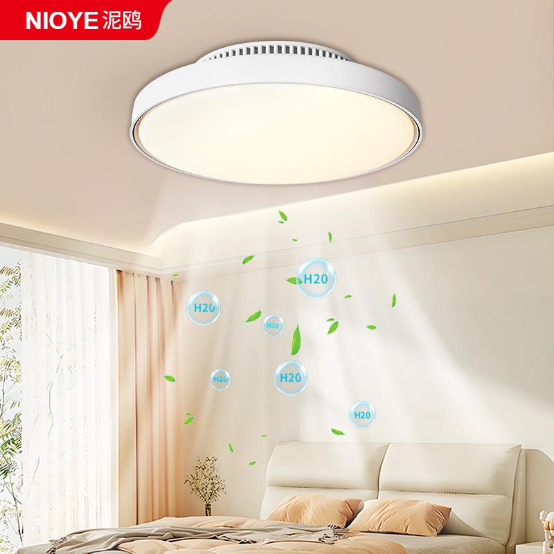 叶扇灯吸顶202无5新款主卧室餐厅静音全光灯谱风护眼隐形电风扇灯