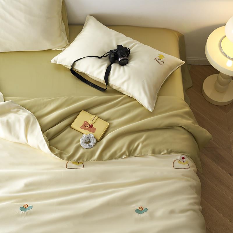 202新100S款兰精5天丝！轻高奢jc-516级感四件套夏季冰丝被套夏天