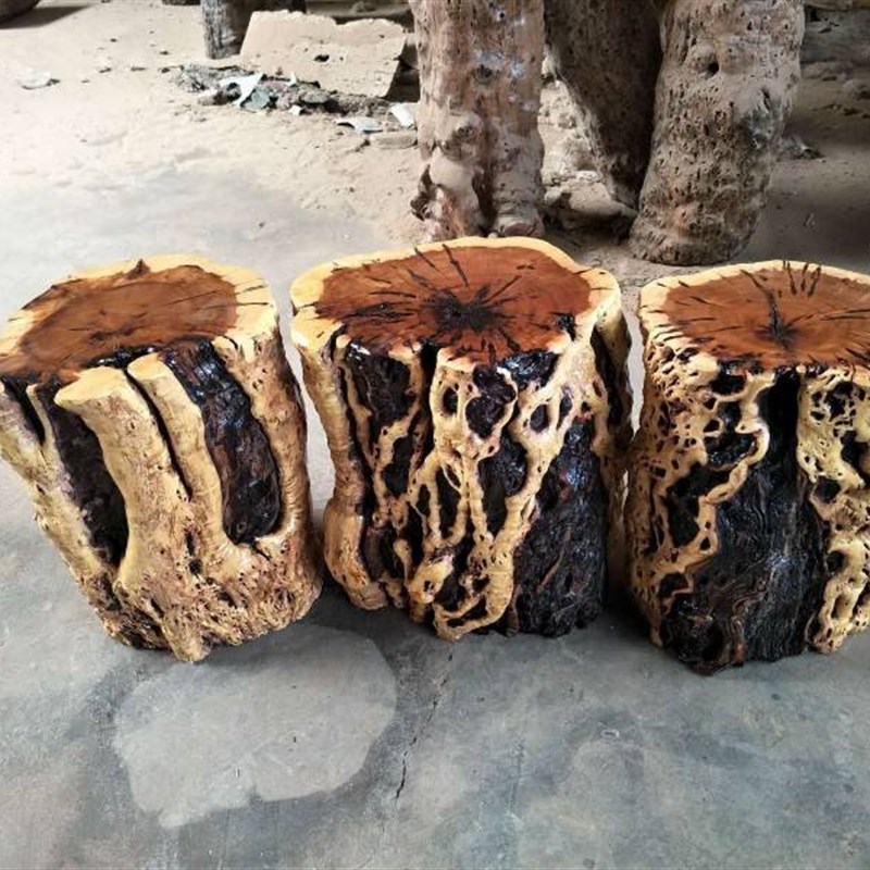 枣木墩子原e木树桩实木树墩根雕茶几凳子茶凳圆凳花架艺术奇石底
