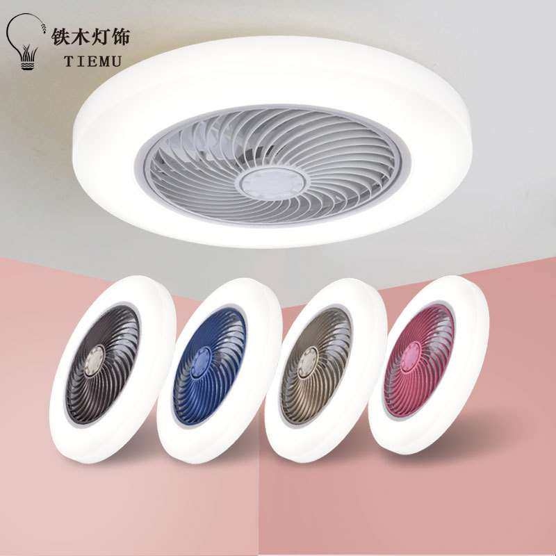 北欧吸顶风扇灯卧室灯现代简约餐厅隐形吊扇灯灯扇一体带风扇的灯