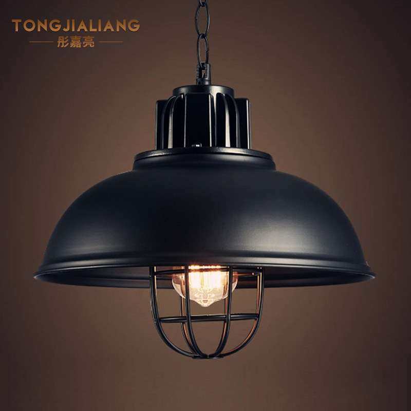 美式复古工业风酒吧台吊灯LOFT创意餐厅家居咖啡馆网铁艺锅盖