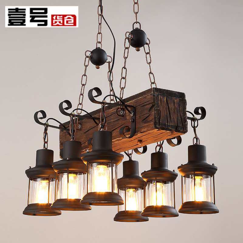 复古铁艺吊灯创意餐厅酒吧美式怀旧乡村咖啡厅灯具复古风美式复古