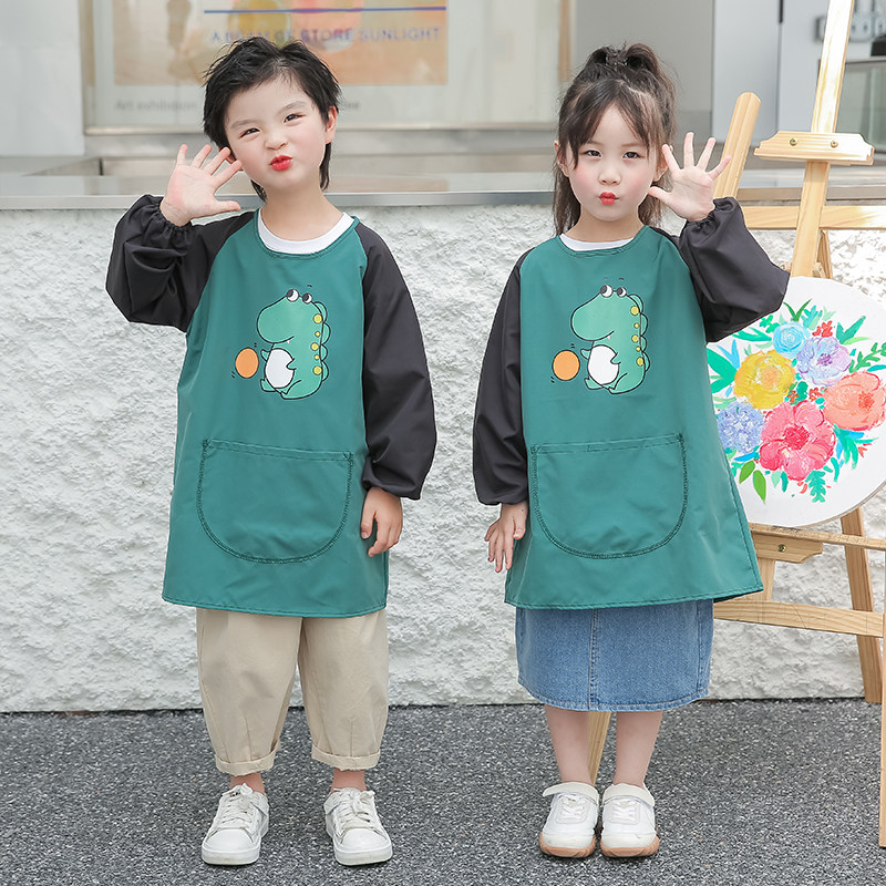 儿童画画罩衣魔术贴幼儿园围裙图片