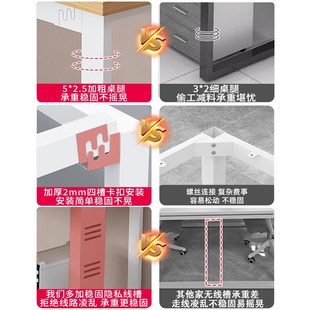 办公桌员工位桌椅组合一体办公室老板桌职员桌单双人并排电脑桌子