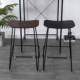 新款 塑料吧台椅北欧轻奢高脚凳前台接待椅酒吧凳子铁艺黑色高脚椅