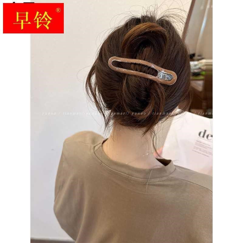 新款发夹女后脑勺盘发神器发量少气质一字夹2023新款夹子头饰