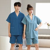 新版 全棉汉蒸服足疗桑拿按摩服情侣版 浴服女款 纯棉汗蒸服加厚男士