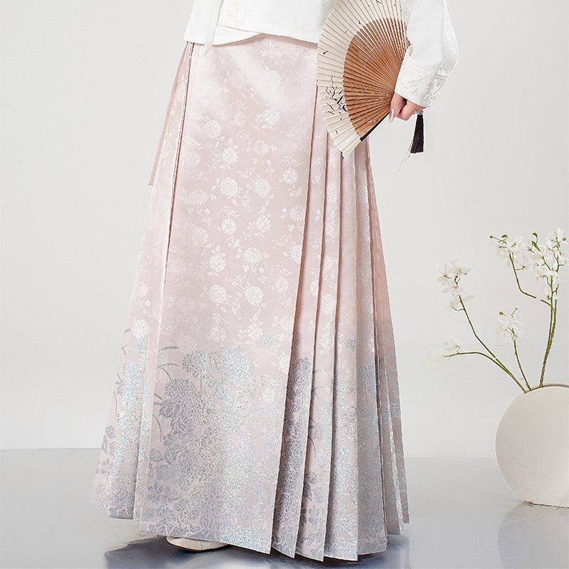 南山集【无尽夏】绣球花高经密薄缎4.5米摆5对褶仿螺钿马面裙平价