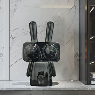 客厅电视柜桌面摆件高级感大眼兔存钱罐卡通风儿童房家居软装饰品