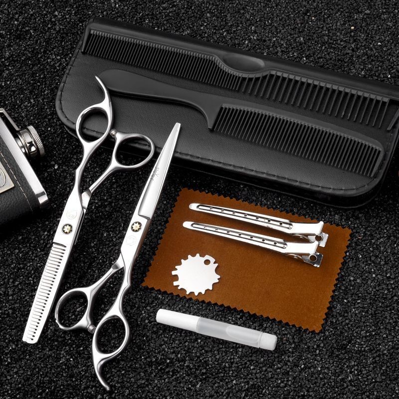 理发剪刀美发剪刀发廊平剪碎头发打薄牙剪理发师家用专业磨砂手柄