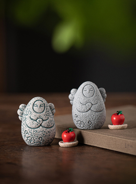 仿古小天使茶宠小摆件创意塞尔达传说海利亚女神像盆栽造景装饰品