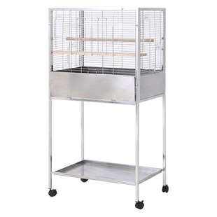 防溅鸟笼不锈钢鹦鹉笼横丝鸟笼子大号别墅家用繁殖新型玄凤专用笼