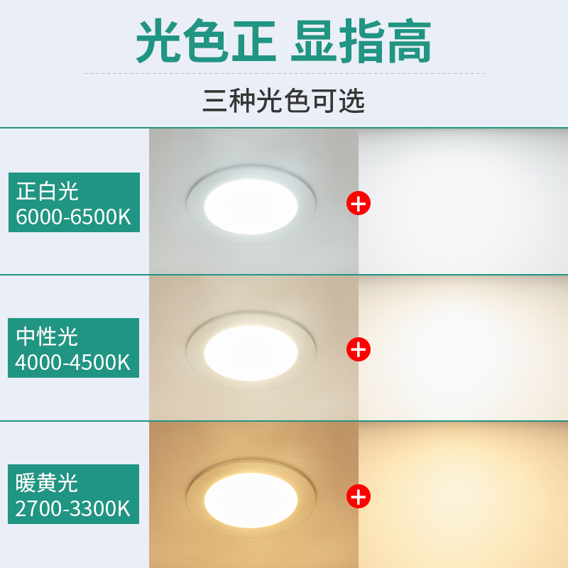 明装筒灯led免开孔射灯吸顶灯天花灯18瓦过道走廊4寸商用黑色圆形