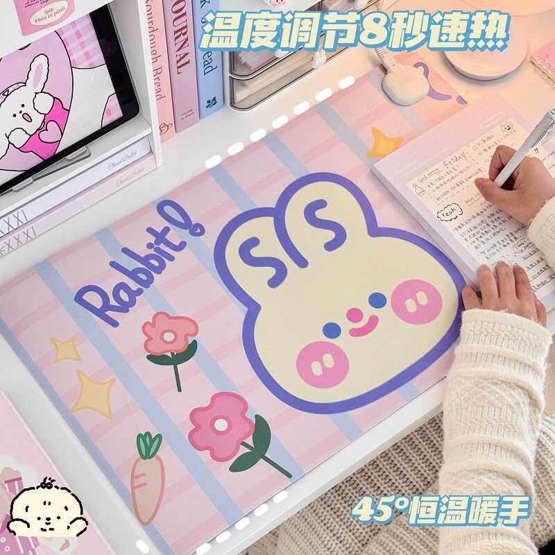 桌上暖垫可爱桌垫学生书桌学习桌垫子冬天冬季加热暖手神器办公室