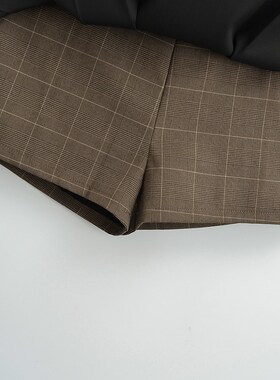 MICN圣马丁学院高腰V型半身裙裤女小个子显高显瘦a字裙jk百褶短裙