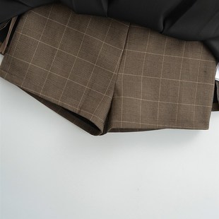 MICN圣马丁学院高腰V型半身裙裤女小个子显高显瘦a字裙jk百褶短裙