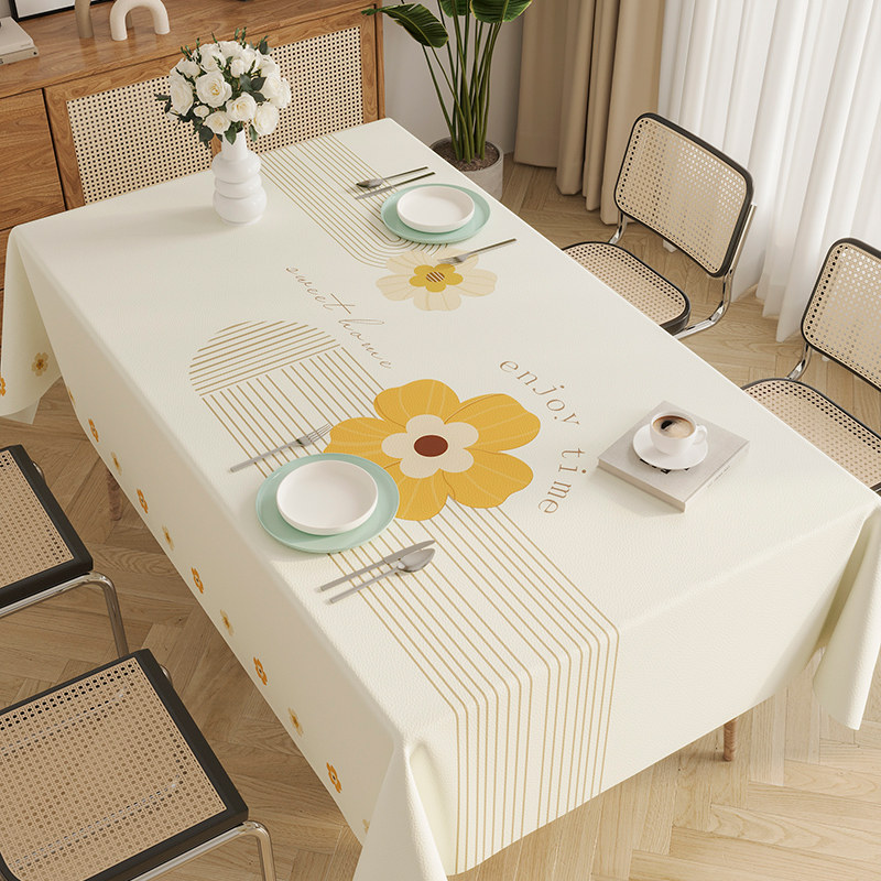 奶油风桌布防水防油免洗长方形餐桌布高级感桌面台布新款茶几桌布,居家布艺,桌布,淘宝优惠券,粉丝福利购,淘宝优惠卷