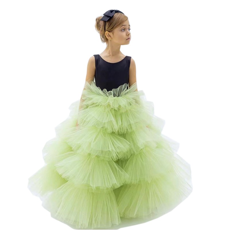 女童蓬蓬裙儿童钢琴小提琴演出服女孩生日模特走秀洋气主持晚礼服