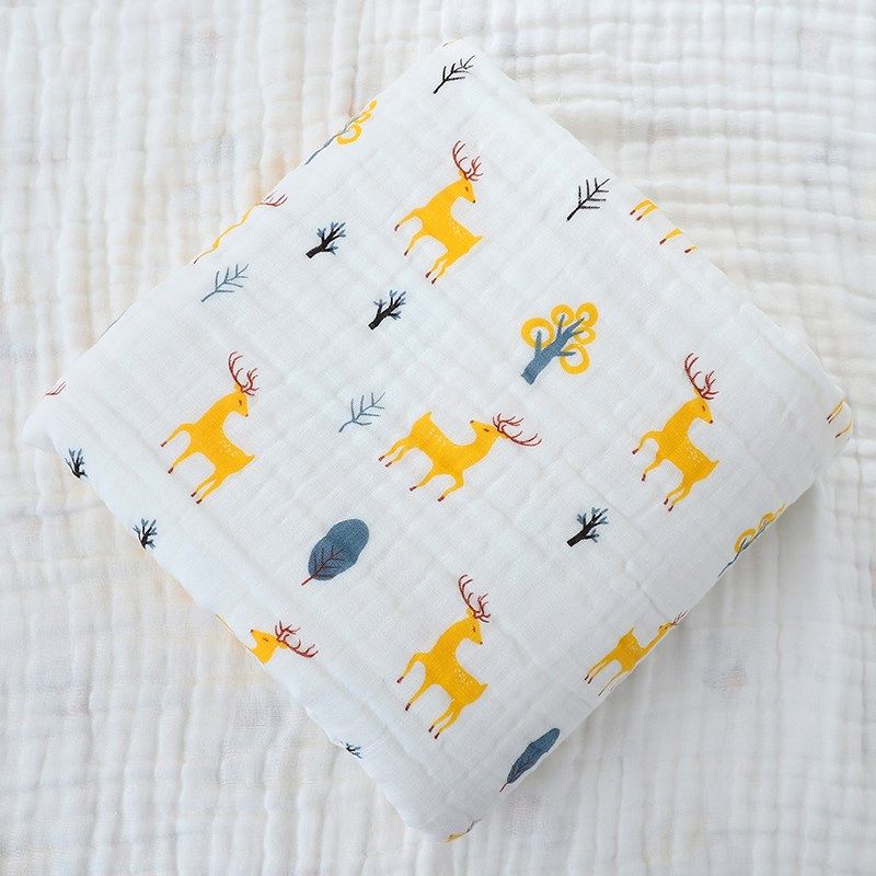 四层110*110cm7cm新生儿纱布浴巾卡通婴儿毛巾被盖毯拉伸测量,居家布艺,浴巾,淘宝优惠券,粉丝福利购,淘宝优惠卷