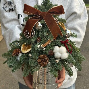 圣诞节锥形花泥diy手工制作平安夜礼物礼品材料花艺花店搭配配件