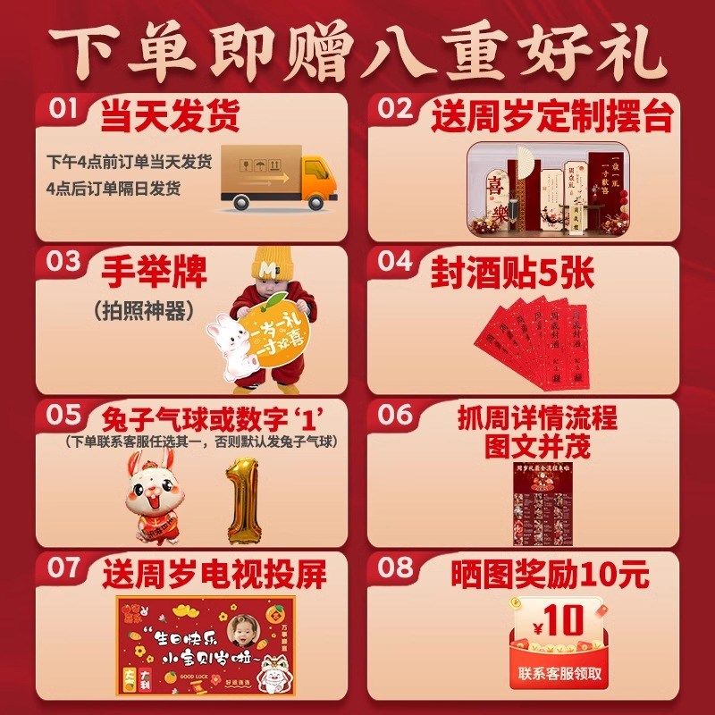 兔宝宝一周岁宴场景装饰生日布置抓周礼背景墙kt板仪式用品酒店,节庆用品/礼品,装扮布置套餐,淘宝优惠券,粉丝福利购,淘宝优惠卷