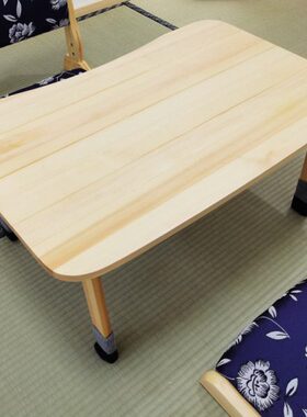 美卓和室榻榻米折叠桌日式小茶几桌家用简约松木床上实木矮桌包邮