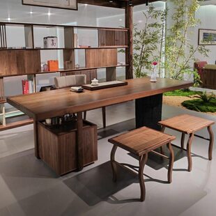 新中式白蜡木茶桌椅组合禅意家用客厅实木茶台茶室庭院接待泡茶桌