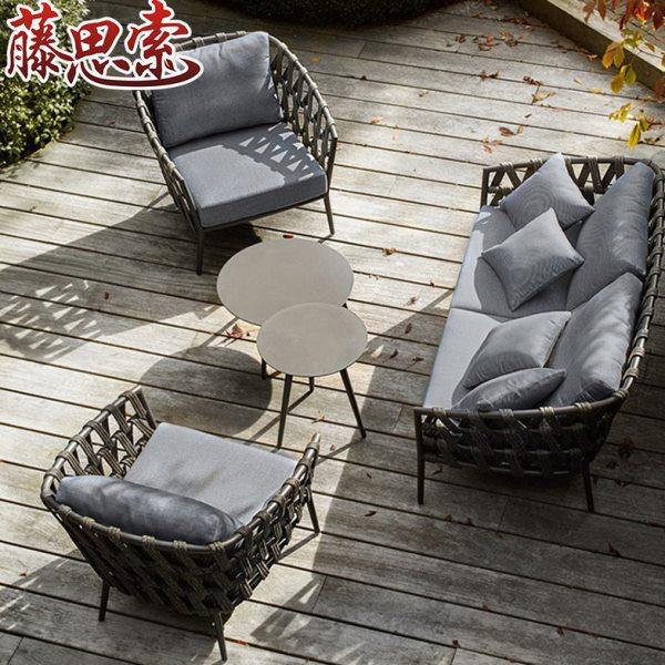 户外沙发休闲庭院藤编沙发组合咖啡厅酒店室外花园露天阳台沙发椅,住宅家具,户外沙发,淘宝优惠券,粉丝福利购,淘宝优惠卷