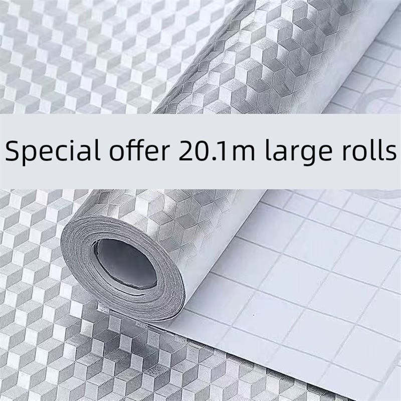 加厚20米厨房防油贴纸耐高温墙贴防水防潮墙纸自粘台面柜子铝箔纸