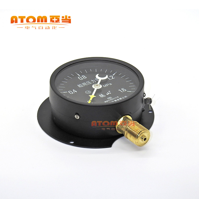 杭州鹳山YC100T船用压r力表径向带边夜光船用表1.6MPa真空压力鹤