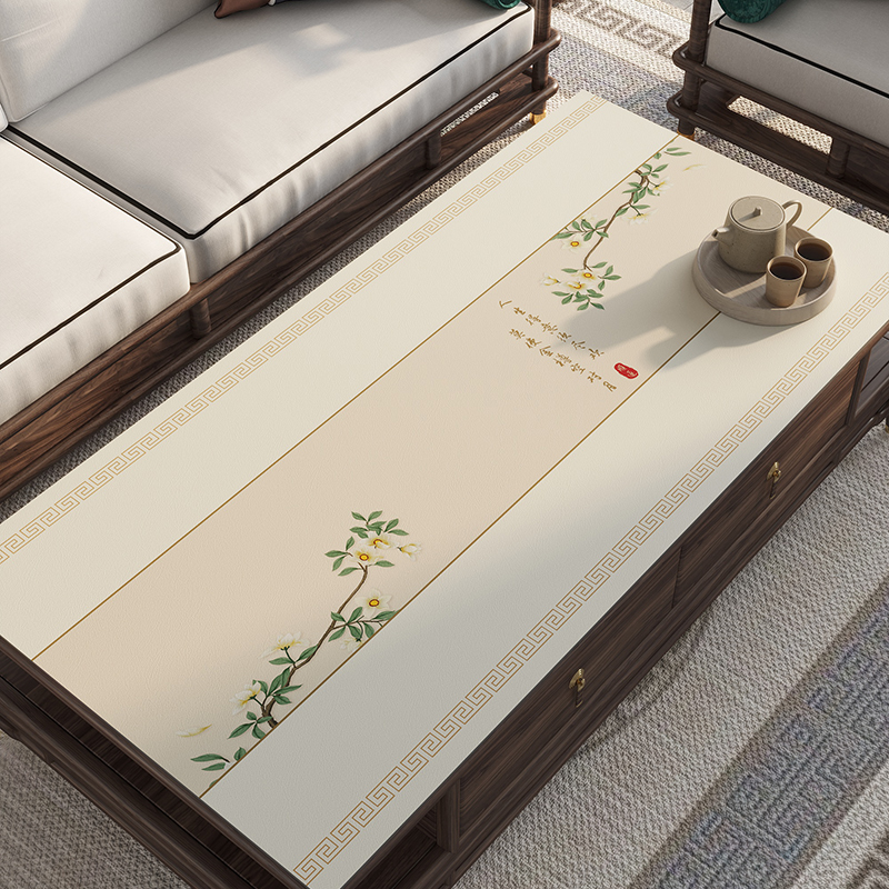 中式茶几桌垫皮革桌布防水防油免洗餐桌垫茶几垫子实木桌面保护垫