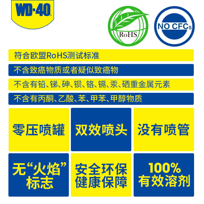 WD-40新款无压力家用防锈润滑剂防锈油喷剂门锁轴合页润滑WD40