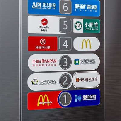 电梯按钮指示牌定制楼层乘坐提示牌字片车标贴识防水按键贴大堂广