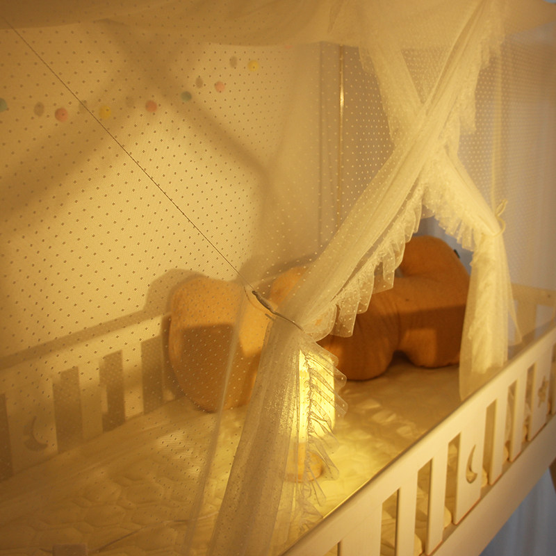家用儿童房子母床上铺下铺加密蚊帐波点花边轻奢公主卧室侧开防蚊,床上用品,蚊帐,淘宝优惠券,粉丝福利购,淘宝优惠卷