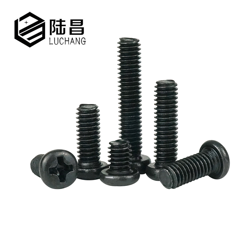 PM黑色半圆头十字机螺钉螺丝  精密盘头机牙螺钉M2*2-16mm