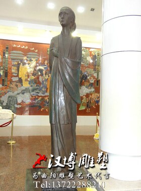 玻璃钢铸铜南宋女词人诗词创作家李清照人物雕塑博物馆雕像定制做